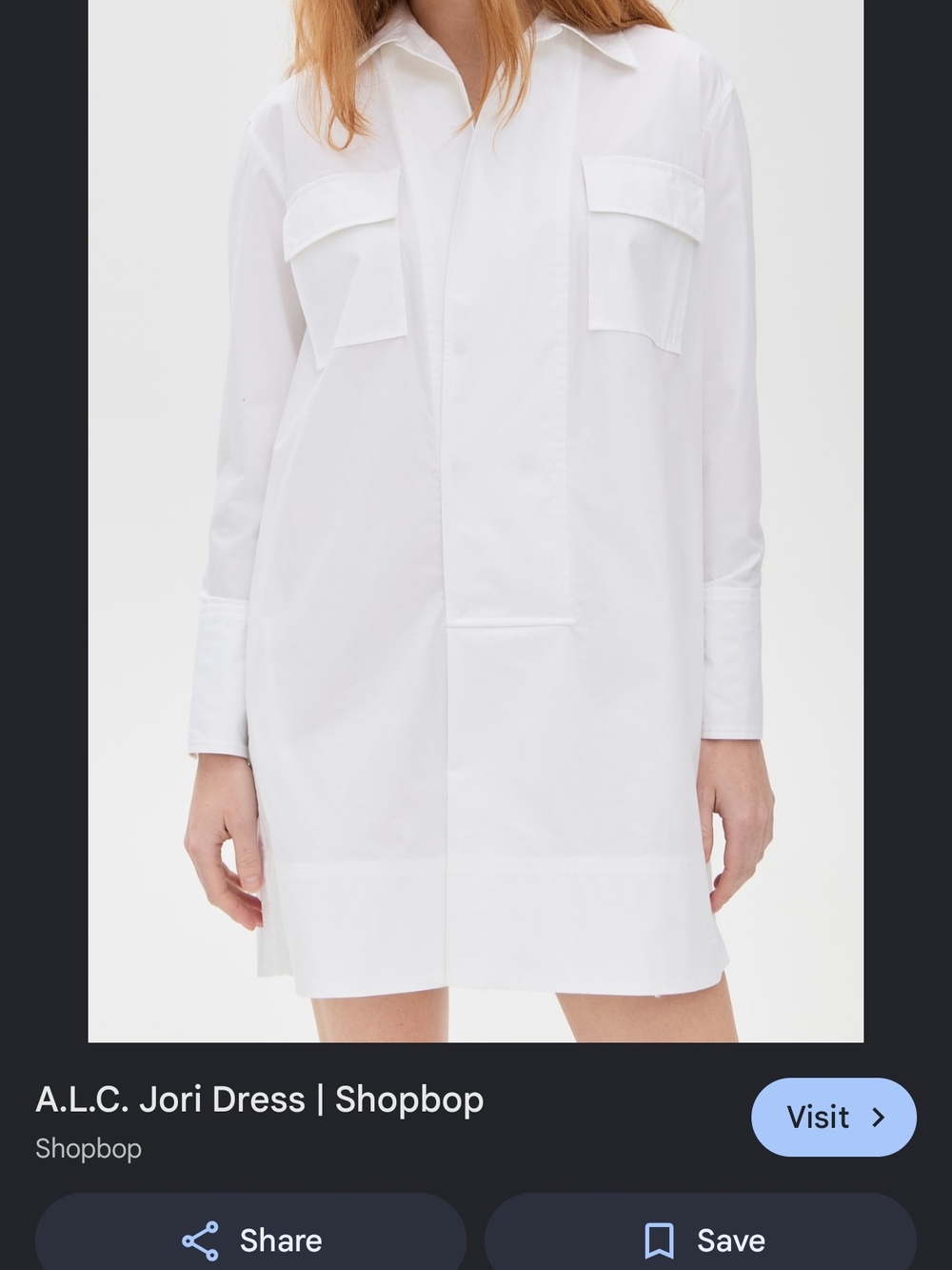 A.L.C. Jori Mini Shirt Dress in White